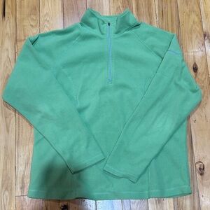 LL Bean Green Quarter-Zip Fleece Pullover, women’s size large